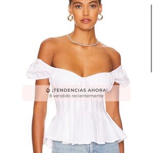 Larna poplin top in orchid white